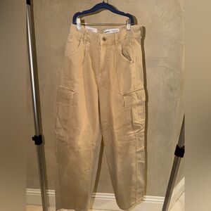 NWT Bershka Cargo Baggy Straight Leg Jean Sz 2
